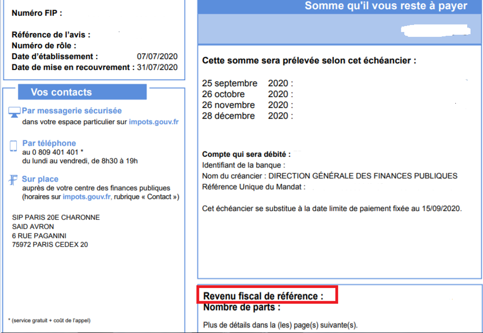 exemple avis impôt